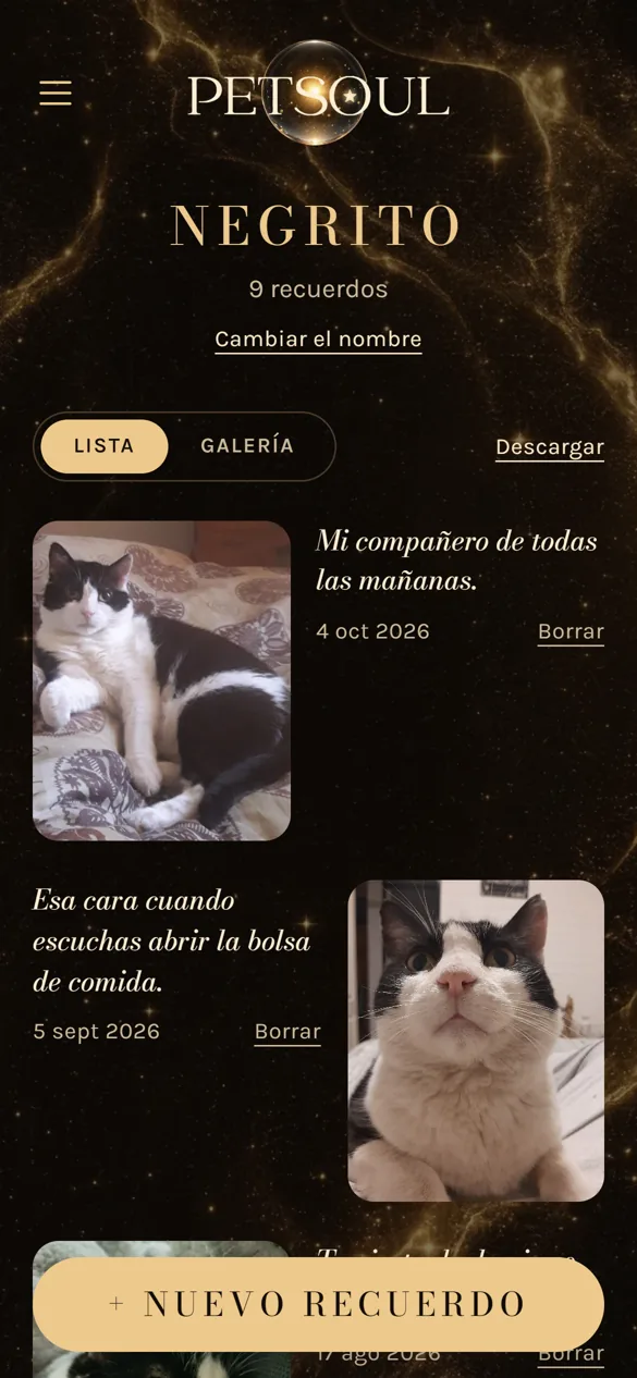 El álbum de Negrito en el celular: sus fotos, cada una con su carta